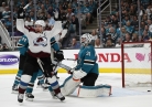 Avalanche beat Sharks 4-3 to even series at game apiece