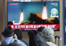 North Korea fires several short-range projectiles into sea.